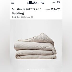 $244.93 (after tax) 100% Cotton Muslin Duvet Cover Bedding, Oat, King, New!